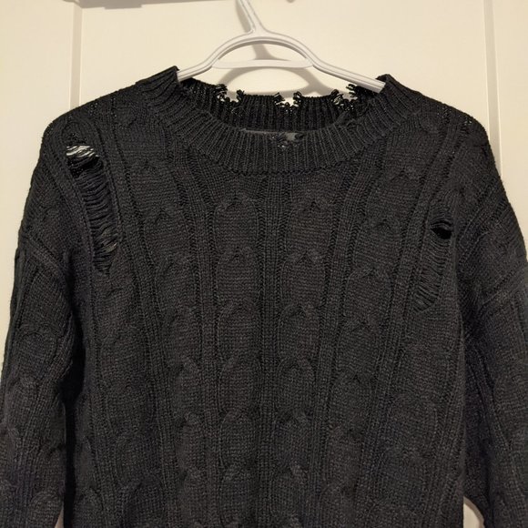 Distressed black sweatshirt - Picture 4 of 6